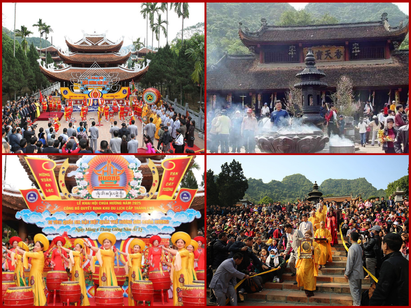 Hương Pagoda Festival - The festival begins with solemn rituals of incense offering, drum and bell ceremonies, and prayers for peace, prosperity, and good harvests.