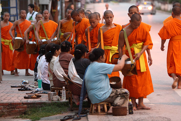 Luang Prabang Monks Alm Laos Tours