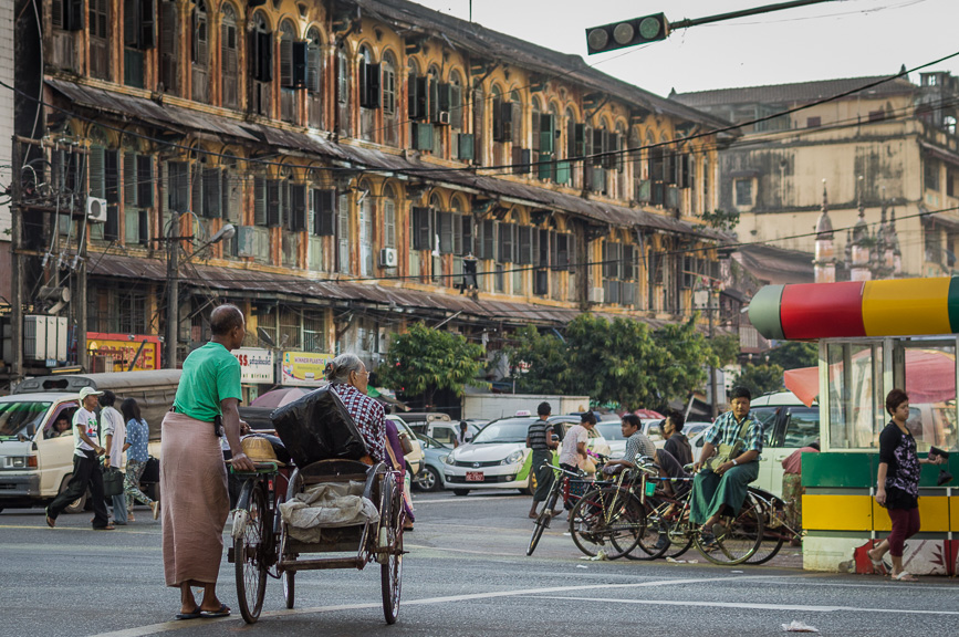 Yangon street - travel to myanmar