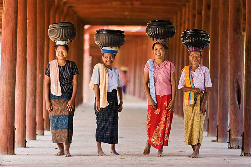 Clothes in sacred place in Myanmar