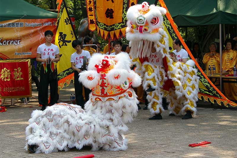 Dragon Dancing in Mid- Autumn Festival in Vietnam
