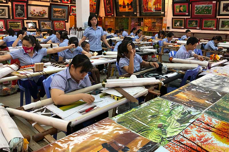 Embroidered paintings, Ha Long, Vietnam Embroidered paintings