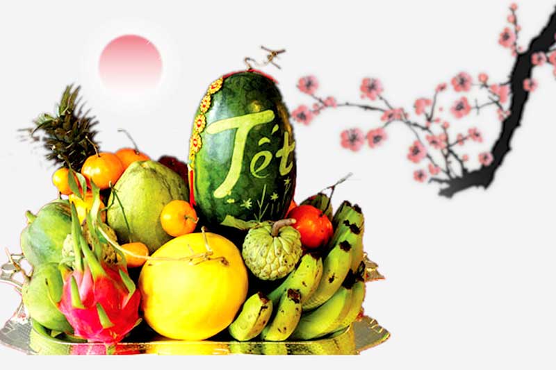 Five Fruit Tray in Vietnam Lunar New Year Five Fruit Tray in Vietnam