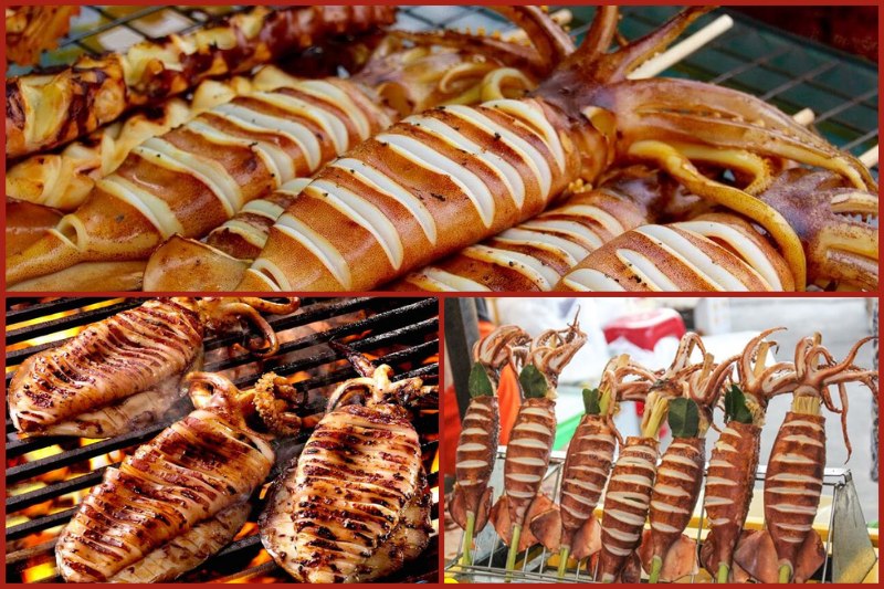 Ang Dtray Meuk (Grilled Squid) in Cambodia