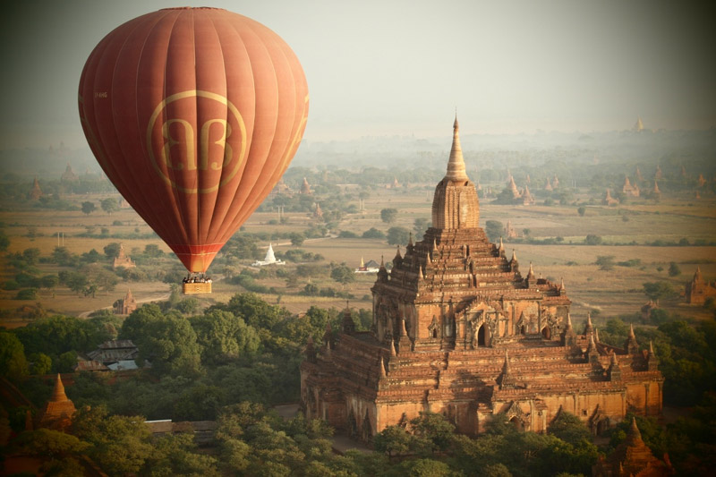 Balloon over Bagan Myanmar Balloon over Bagan Myanmar travel