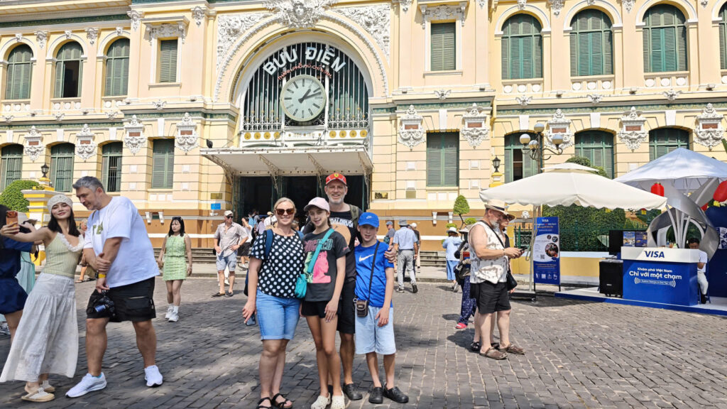 Nadova Tours client at the Central Post Office in Ho Chi Minh City